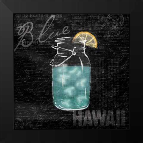 Blue Hawaii Black Modern Wood Framed Art Print by Grey, Jace