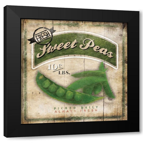Sweet Peas Black Modern Wood Framed Art Print with Double Matting by Grey, Jace