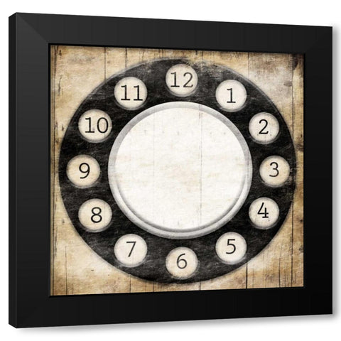 Rottery Clock Black Black Modern Wood Framed Art Print with Double Matting by Grey, Jace