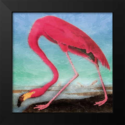 Flamingo Black Modern Wood Framed Art Print by Grey, Jace