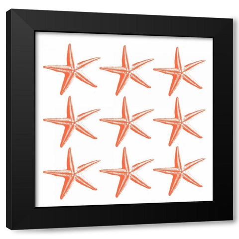 Starfish Tropical Black Modern Wood Framed Art Print by Grey, Jace