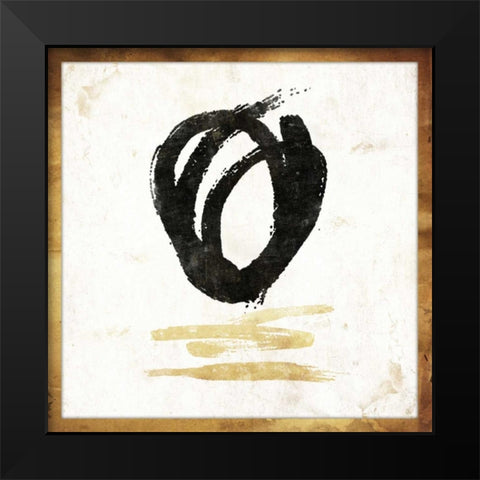 Gold Abstract Black Modern Wood Framed Art Print by Grey, Jace
