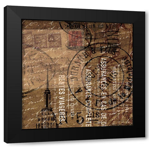 Patch 2 Black Modern Wood Framed Art Print with Double Matting by Grey, Jace