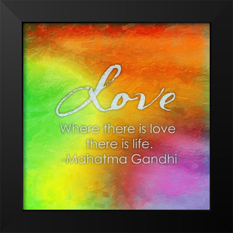 Love Black Modern Wood Framed Art Print by Grey, Jace