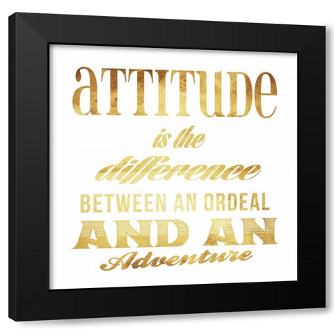 Attitude gold Black Modern Wood Framed Art Print by Grey, Jace