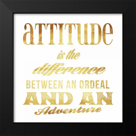 Attitude gold Black Modern Wood Framed Art Print by Grey, Jace