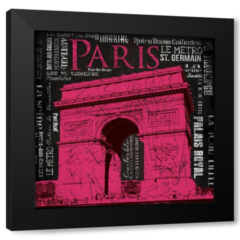 Paris  Type mate Black Modern Wood Framed Art Print by Grey, Jace