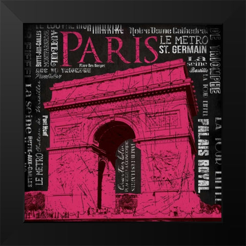 Paris  Type mate Black Modern Wood Framed Art Print by Grey, Jace
