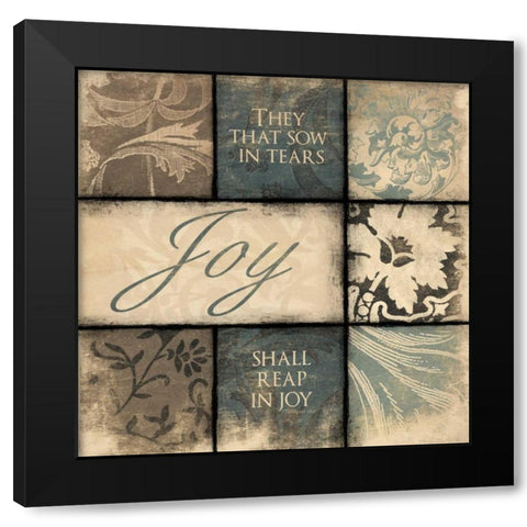 Joy Black Modern Wood Framed Art Print with Double Matting by Grey, Jace