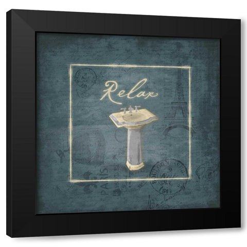 Relax Black Modern Wood Framed Art Print with Double Matting by Grey, Jace