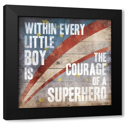 Superhero Black Modern Wood Framed Art Print by Grey, Jace