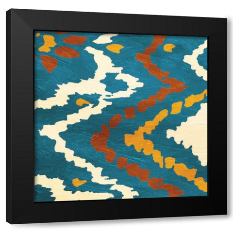 IKAT pattern Black Modern Wood Framed Art Print with Double Matting by Grey, Jace