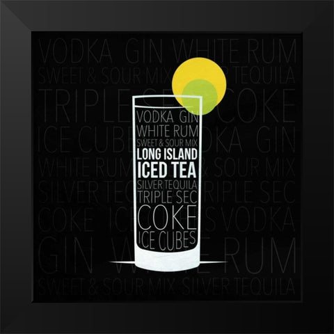 Type drinks 1 Black Modern Wood Framed Art Print by Grey, Jace