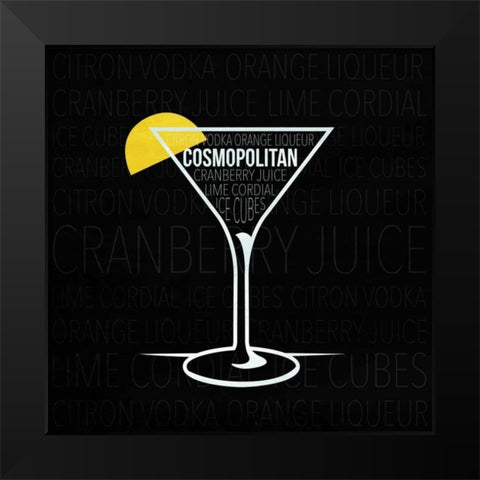 Type drinks 4 Black Modern Wood Framed Art Print by Grey, Jace