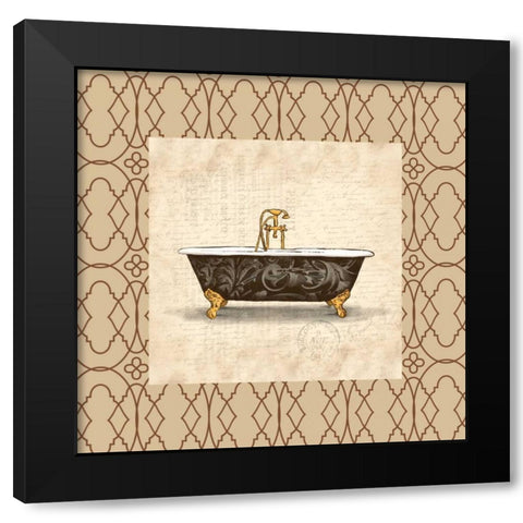 Brown bath border 2 Black Modern Wood Framed Art Print by Grey, Jace