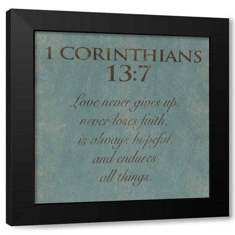 Corinthians 137 Black Modern Wood Framed Art Print by Grey, Jace