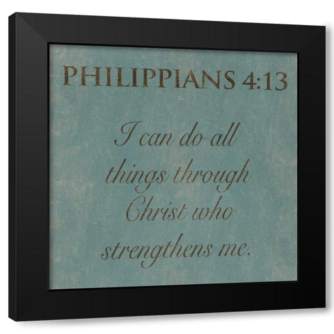 Philippians  413 Black Modern Wood Framed Art Print by Grey, Jace