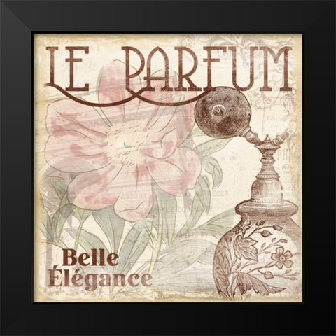 Floral Perfume mate Black Modern Wood Framed Art Print by Grey, Jace