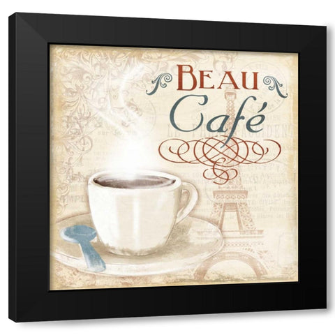 Beau Cafe Black Modern Wood Framed Art Print with Double Matting by Grey, Jace