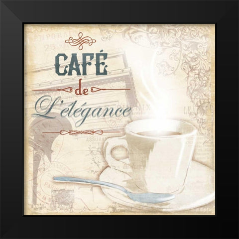 Cafe Lelegance Black Modern Wood Framed Art Print by Grey, Jace