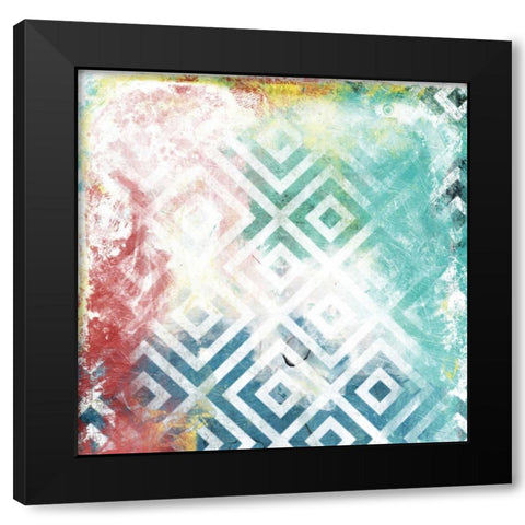 Happy Cosmic pattern Black Modern Wood Framed Art Print with Double Matting by Grey, Jace