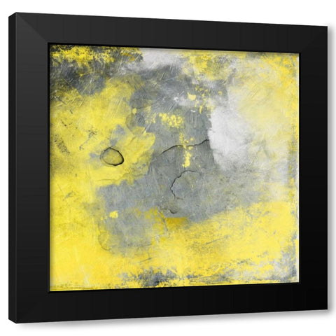 Cosmic Yellow mate Black Modern Wood Framed Art Print with Double Matting by Grey, Jace
