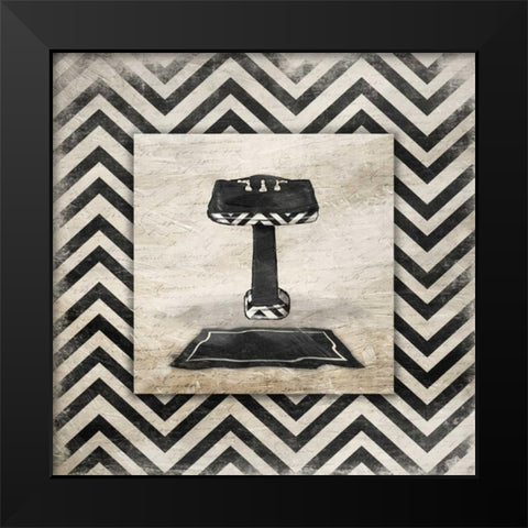 Black White Geo Sink Black Modern Wood Framed Art Print by Grey, Jace