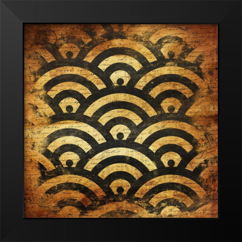 BlackGold Geo 4 Black Modern Wood Framed Art Print by Grey, Jace