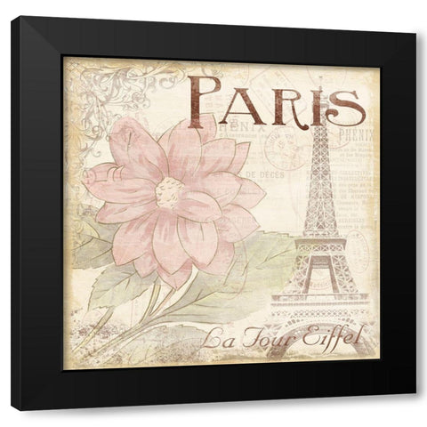 Paris Eiffel Black Modern Wood Framed Art Print by Grey, Jace