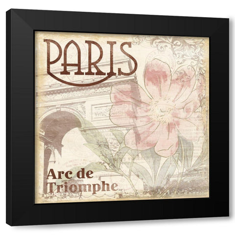 Paris Arc Black Modern Wood Framed Art Print with Double Matting by Grey, Jace