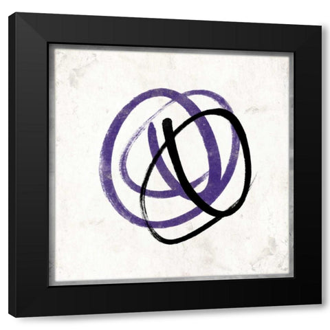 Abstract Circle Mate Purple Black Modern Wood Framed Art Print with Double Matting by Grey, Jace