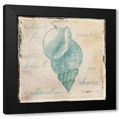 Stamped Shell Black Modern Wood Framed Art Print by Grey, Jace
