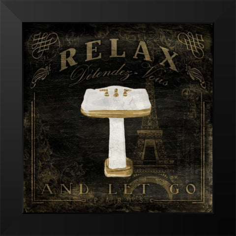 Classic Relax Sink Black Modern Wood Framed Art Print by Grey, Jace