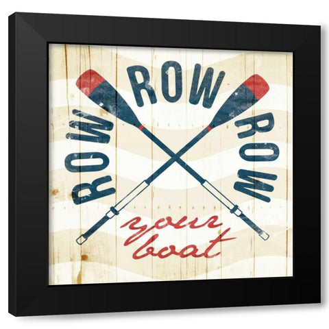 Row Your Boat Black Modern Wood Framed Art Print with Double Matting by Grey, Jace