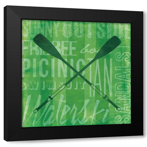 Summer Bright Oars Black Modern Wood Framed Art Print by Grey, Jace