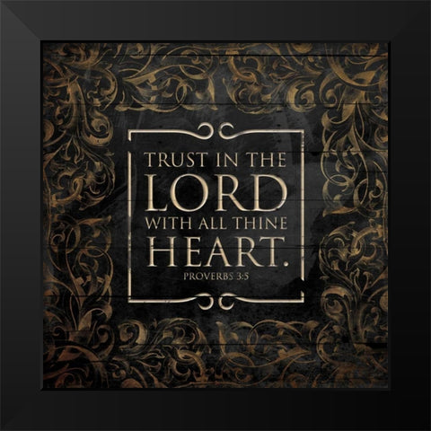 Lord With Heart Black Modern Wood Framed Art Print by Grey, Jace