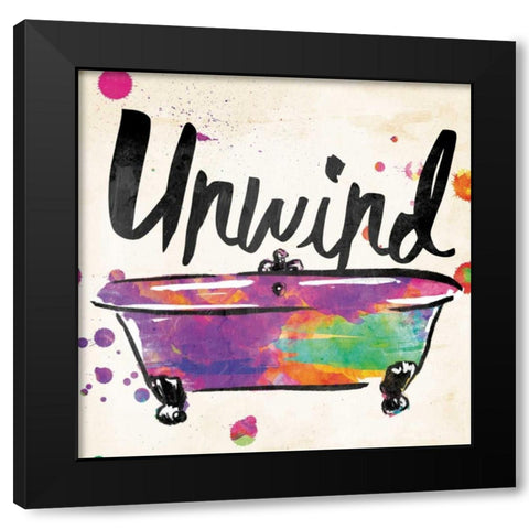 Unwind Colorful Bath Black Modern Wood Framed Art Print with Double Matting by Grey, Jace