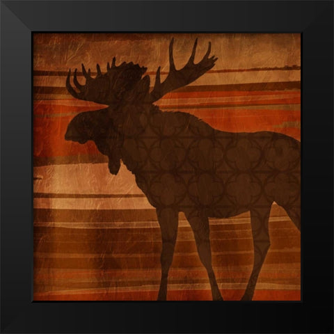 Moose Stripes Black Modern Wood Framed Art Print by Grey, Jace