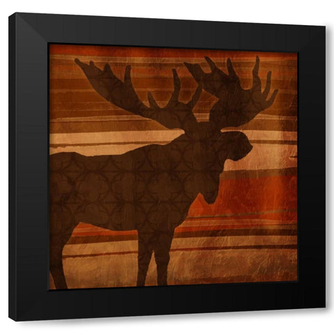 Moose Stripes Mate Black Modern Wood Framed Art Print with Double Matting by Grey, Jace