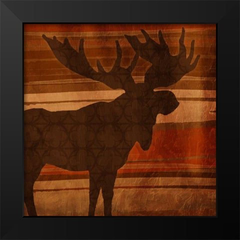 Moose Stripes Mate Black Modern Wood Framed Art Print by Grey, Jace