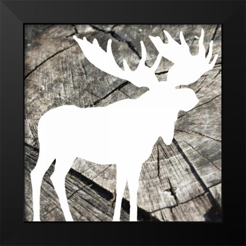 Wood Moose Reverse Black Modern Wood Framed Art Print by Grey, Jace