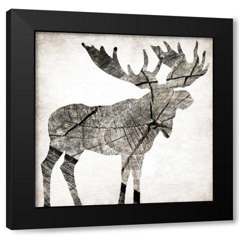 Wood Moose Black Modern Wood Framed Art Print by Grey, Jace