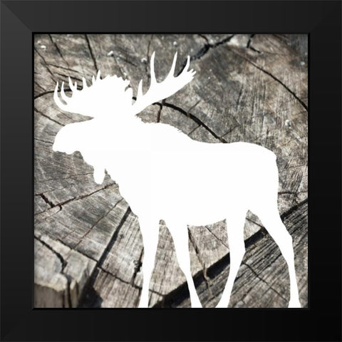 Wood Moose Reverse Mate Black Modern Wood Framed Art Print by Grey, Jace