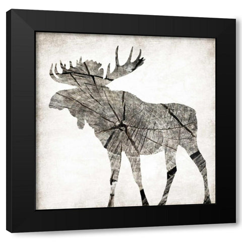 Wood Moose Mate Black Modern Wood Framed Art Print by Grey, Jace