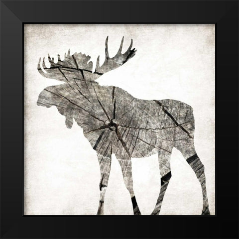 Wood Moose Mate Black Modern Wood Framed Art Print by Grey, Jace