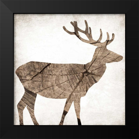 Brown Wood Deer Black Modern Wood Framed Art Print by Grey, Jace