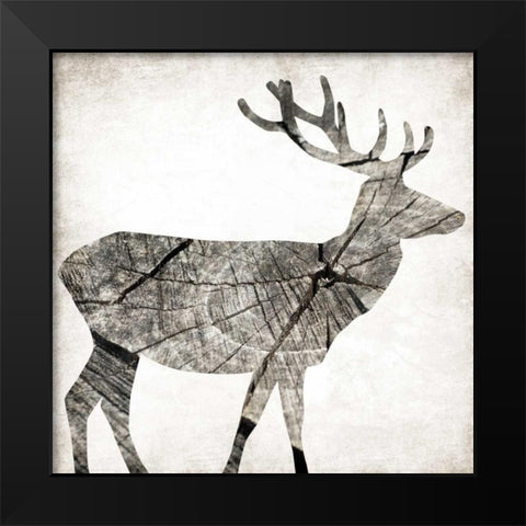 Wood Deer Black Modern Wood Framed Art Print by Grey, Jace