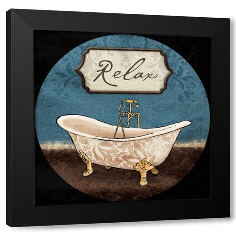 Bath Relax Round Black Modern Wood Framed Art Print with Double Matting by Grey, Jace