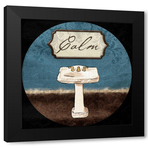 Calm Sink Round Black Modern Wood Framed Art Print by Grey, Jace