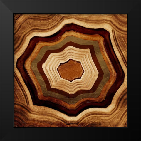 Agate Rings Black Modern Wood Framed Art Print by Grey, Jace